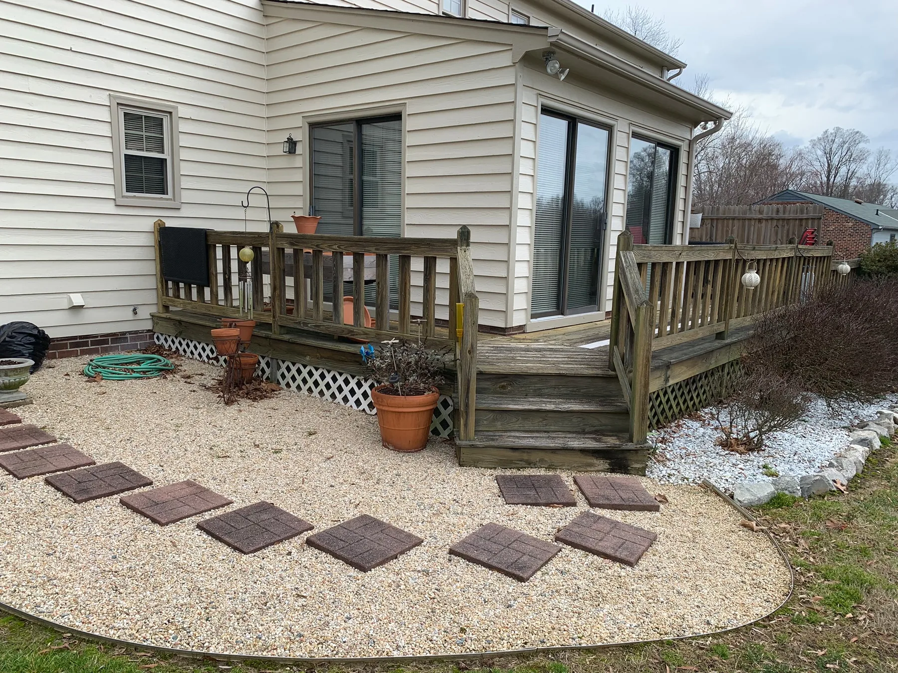 Older wood deck before renovation