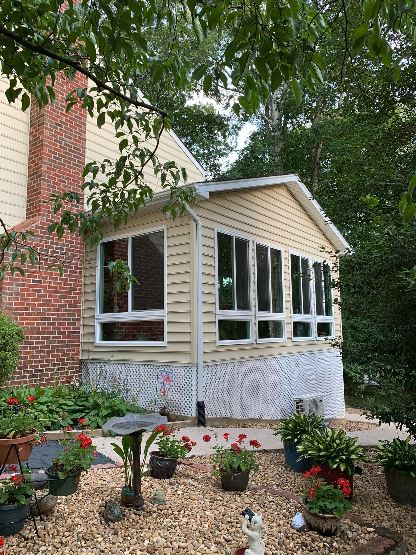 Finished enclosed room addition