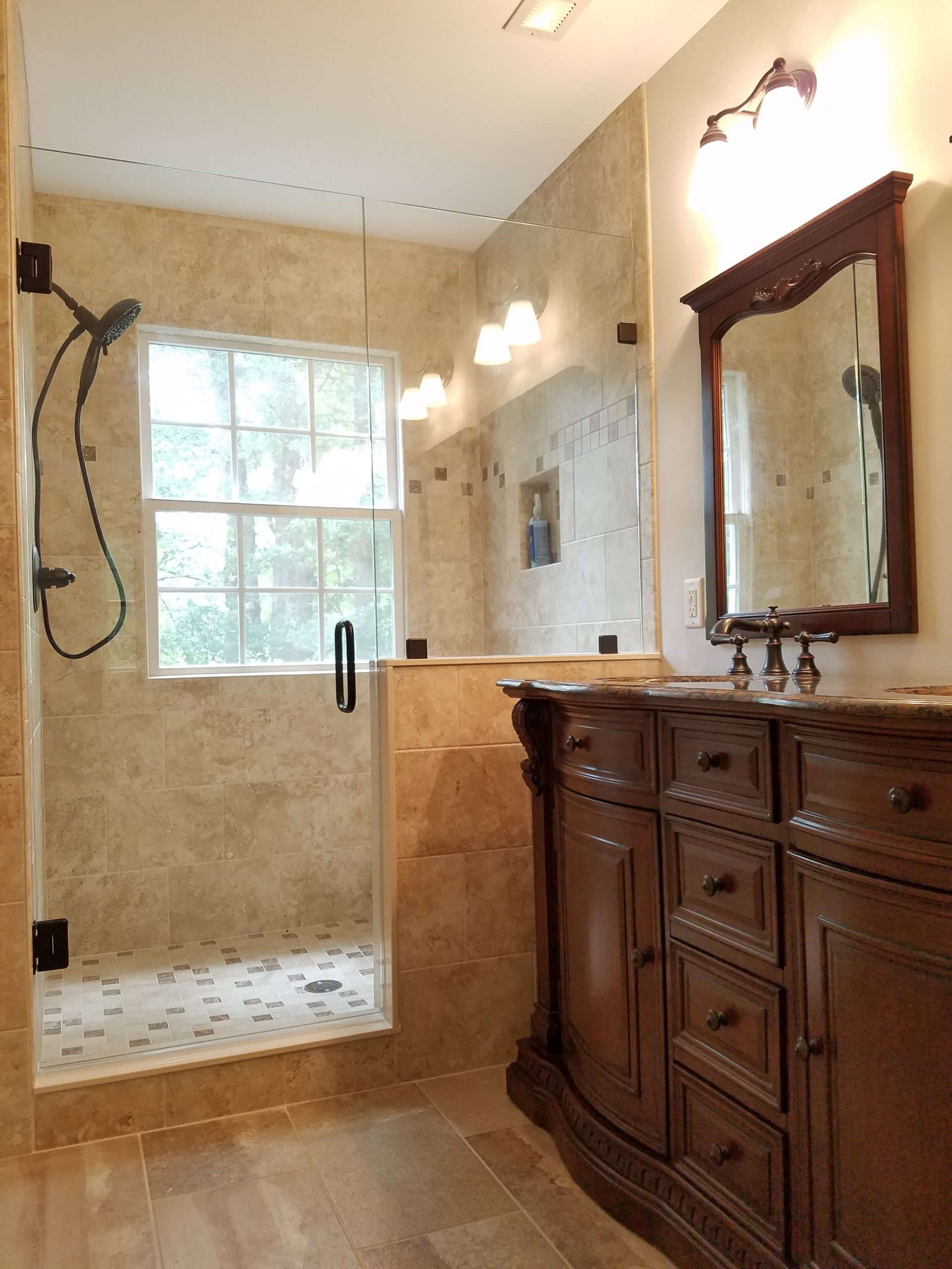 Bathroom remodel with custom vanity in Ashland VA