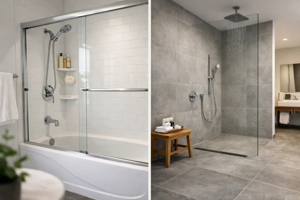 Tub Shower Versus Wet Room: Which Fits You?